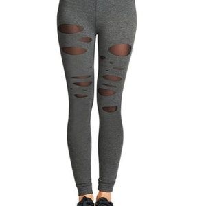 Grey Cut Out Leggings